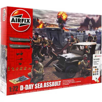 Airfix 1/72 D-Day Sea Assault Diorama Model Kit Gift Set • £32.99