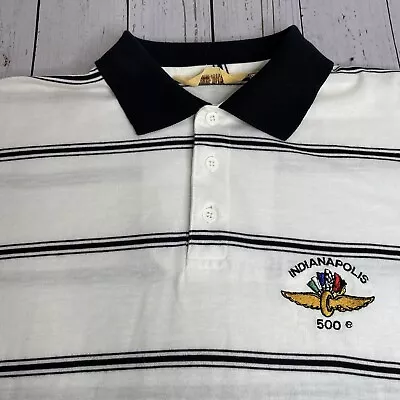 Vintage Logo 7 Indy 500 Single Stitch Polo Shirt Mens Medium Indianapolis 500 • $24.95