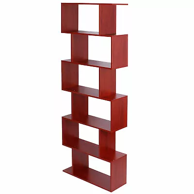 Wood Bookcase Bookshelf S Shape 46 Tier Shelves Free Shelving Storage Unit • £37.41