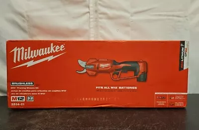 New Milwaukee 2534-21 M12 12V Brushless Pruning Shears 2Ah Battery & Charger Kit • $165