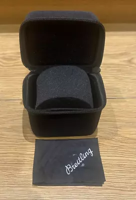 Genuine Original Breitling Watch Service Box Travel Case Coffin & Cleaning Cloth • £17.89