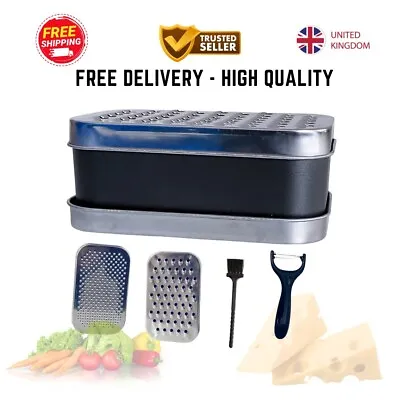 Sqaure Cheese Grater | Vegetable Grater -2 Size Blades With Storage Container • £8.99