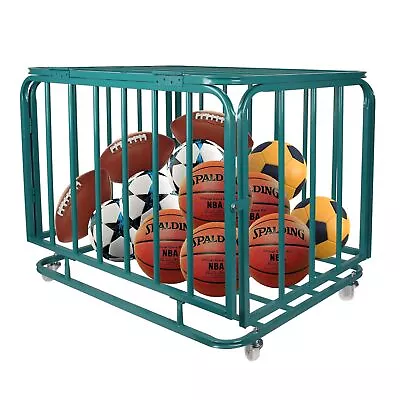 Ball Cart Rolling Storage Foldable Ball Cart W/Wheels For Large Ball Cage Bin • $148.95