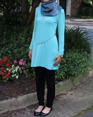 Teal Tunic Long Modest Shirt Muslim Wear. Size Medium • $22.99