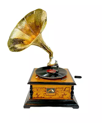 HMV Gramophone Fully Working Phonograph Win-up Record Player Gramophone • $554.54