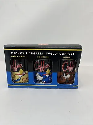 Mickey’s Really Swell Coffee 3pk Canisters 1.75oz Cans Disneyland Resort Sealed • $14.99