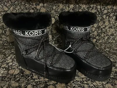 MICHAEL KORS Zelda Nylon Snow Boot Black Women’s Size 10M Men’s Size 8M Rare • $75
