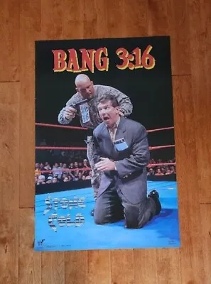 Stone Cold Steve Austin Vince McMahon Bang 3:16 Vintage WWF WWE Wrestling Poster • $65