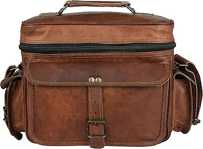 Handmade Genuine Leather Vintage Camera Bag Lens Accessories Bag For Camera Bag • $63.74