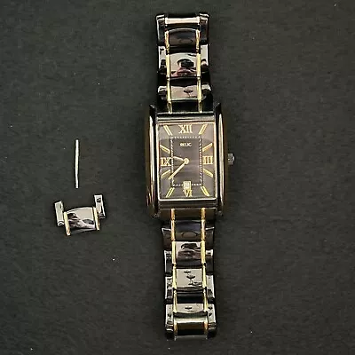 Relic Allen Watch Men 31mm Black With Gold Accents Works Needs New Battery • $30
