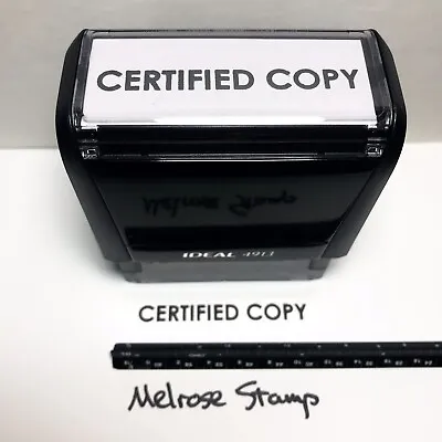 Certified Copy Rubber Stamp Black Ink Self Inking Ideal 4913 • £9.45