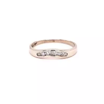 9ct YELLOW GOLD CURVED-STYLE DIAMOND RING TDW0.14ct VAL $799 • $299