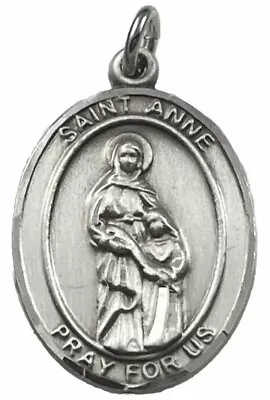 Vintage Catholic Sterling Silver St Anne Medal 2.9 Grams Silver • $29.99