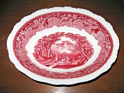 Mason’s Vista Ironstone China Red - Vegetable Bowl Oval 9 1/2  By 7 1/2  • $14.99