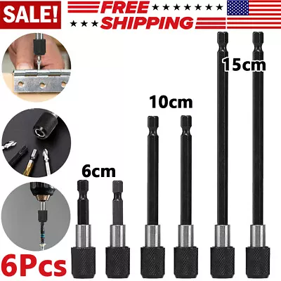 Magnetic Screwdriver Extension Quick Release 1/4  Hex Shank Holder Drill Bit USA • $11.06