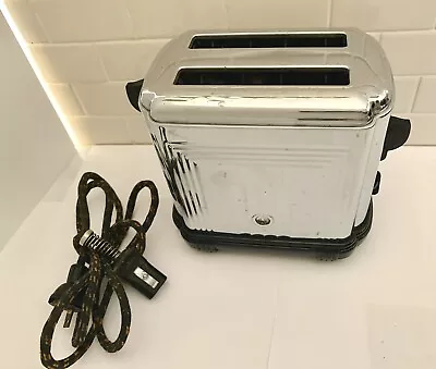 Vintage Sunbeam T-1-E Art Deco Chrome Toaster RARE!  • $94.99