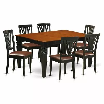 East West Furniture Weston 7-piece Wood Dining Room Set In Black/Cherry • $855.42