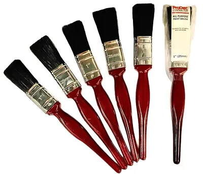 One Inch Paint Brushes 1  25mm Mixed Bristle Paint Brush Set Small Brushes • £5.95