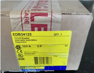 Square D EDB34125 125 Amp 3 Pole Circuit Breaker NEW QTY Available 480Y/277 VAC • $599