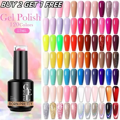 BORN PRETTY 15ml Gel Nail Polish Nude Pink Jelly Gel Soak Off UV Gel Nails Art • £5.63