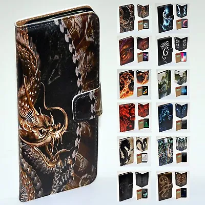 $13.98 • Buy For Samsung Galaxy Series Dragon Theme Print Wallet Mobile Phone Case Cover (1)