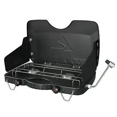 2 Burner Propane Gas Camping Stove With 2 Burners 10000 BTUs Outdoor Black • $43.19