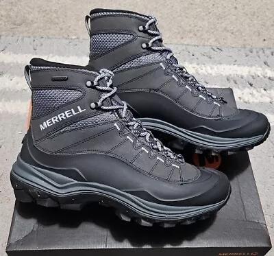 Merrell Men's Thermo Chill Mid Waterproof Insulated Hiking Boots Black Size 9 • $80