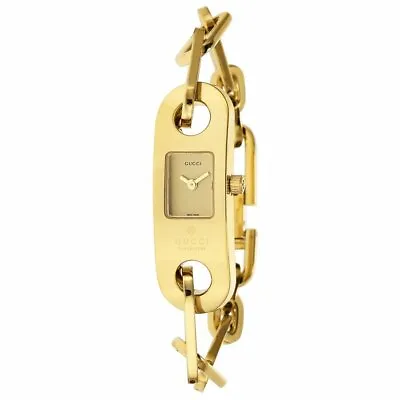 $949.99 • Buy New Gucci Gold Tone Tone S/ Steel Chain Link Bracelet Swiss Watch-ya061508