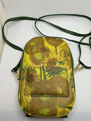 Van Gogh Yellow Green Sunflowers Fine Art Crossbody Bag By Monarque Purse • $35