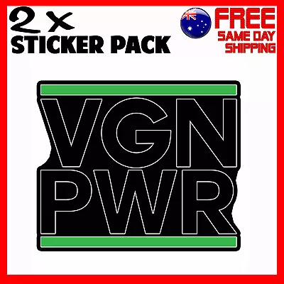 2 X Stickers - Vegan Power - Car Bumper Funny Novelty Sticker • $4.95