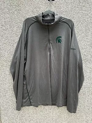 Michigan State Spartans Jacket Men's 2XL 1/4 Zip Pullover Gray Columbia • $19.99