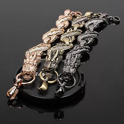 $2.98 • Buy Mens Women Stainless Steel Dragon Bracelet Bangle Wristband Cuff Chain Jewelry