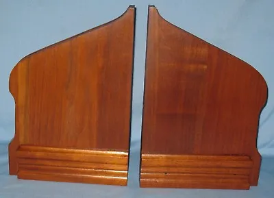 ANTIQUE PAIR SOLID BURL WALNUT BRACKETS/SUPPORTS FOR WALL SHELF 13 1/4 H X 9 W • $165