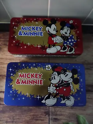 Disney Mickey & Minnie Mouse McVities Biscuit Tins Blue/Red • £5