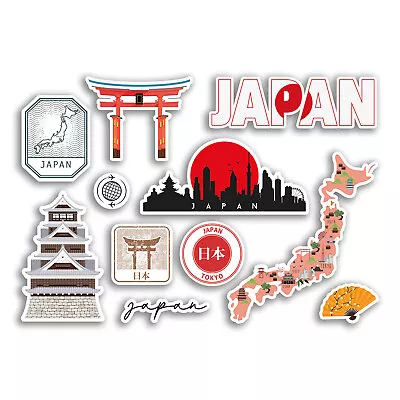 A5 Sticker Sheet Japan Vinyl Stickers - Map Country Holiday Flag Travel #78466 • £3.99