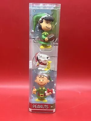 Peanuts Christmas Holiday Figures Set Of 3 Snoopy Lucy Charlie Brown • $14.99