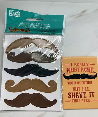 Novelty Locker Magnets Mustache Brown Black With Bonus Magnet Included • $4.50