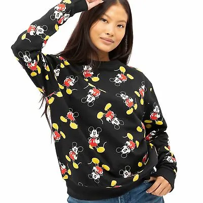 £14.99 • Buy Official Disney Ladies Mickey Mouse Classic AOP Sweatshirt Black S - XL