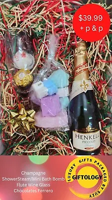 Mother's Day Gift  Hamper. Champagne Bath Bombs / Shower Steamers Chocolates • $18.73