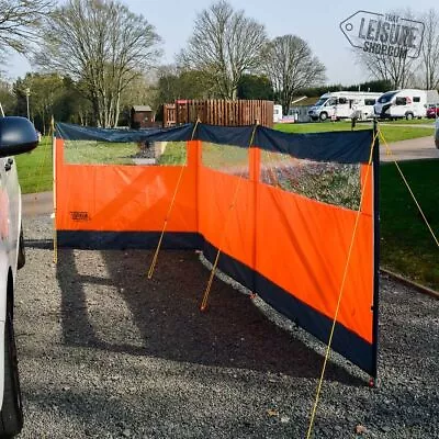 Maypole Orange 4 Steel Poled 5m Camping Windbreak With Vision Viewing Panels • £29.99