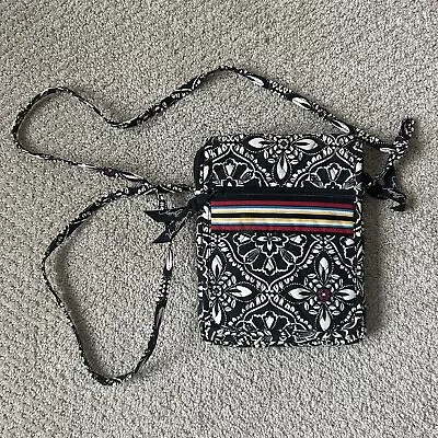 VERA BRADLEY 10334 Mini Hipster Crossbody In Barcelona Black White Floral • $18.99