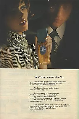 ADVERTISEMENT 1973 LANVIN   There Is Only Lanvin Says - She Perfume VIA • $3.20