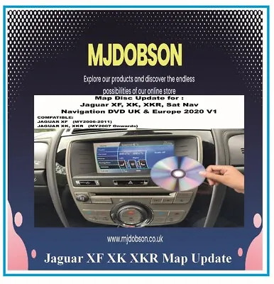 Map For Jaguar XF XK XKR Sat Nav DISC DVD UK & Europe 2020 Latest Map Update • £18.53