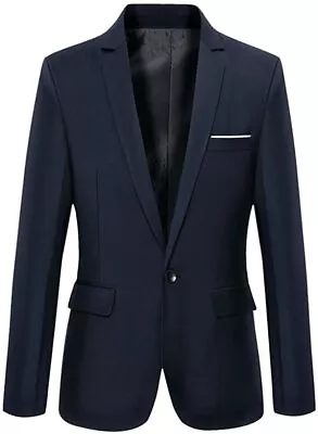 Mens Slim Fit Casual One Button Blazer Jacket • $85.41