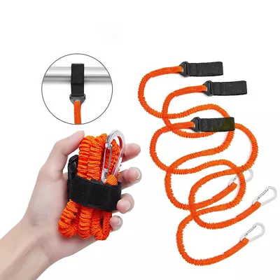 1-3x Elastic Kayak Paddle Leash Safety Hook Coiled Lanyard Cord Canoe Tie Rope • $8.69