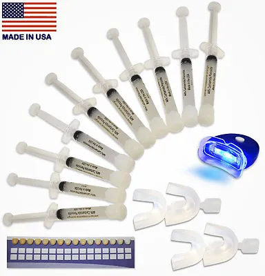 $13.75 • Buy Teeth Whitening Gel Kit 44% Dental Bleaching Best Whitener 4 Trays + LED Light