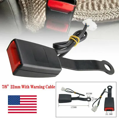 7/8  Car Front Seat Belt Buckle Padding Socket Plug Connector W Warning Cable US • $19.99