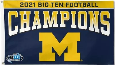 Wincraft University Of Michigan Football 2021 Big Ten Champions 3'x5' Flag • $24.99