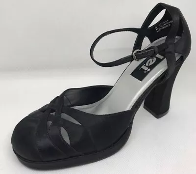 L.e.i. Savana Black Satin Platform Square Heel • $39.95