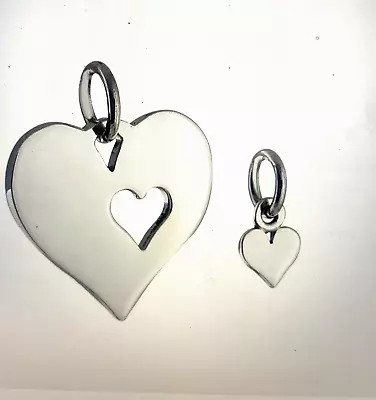 Mother Daughter Heart Cutout Set Charm - Sterling Silver NEW With Jump Ring. • $29.99